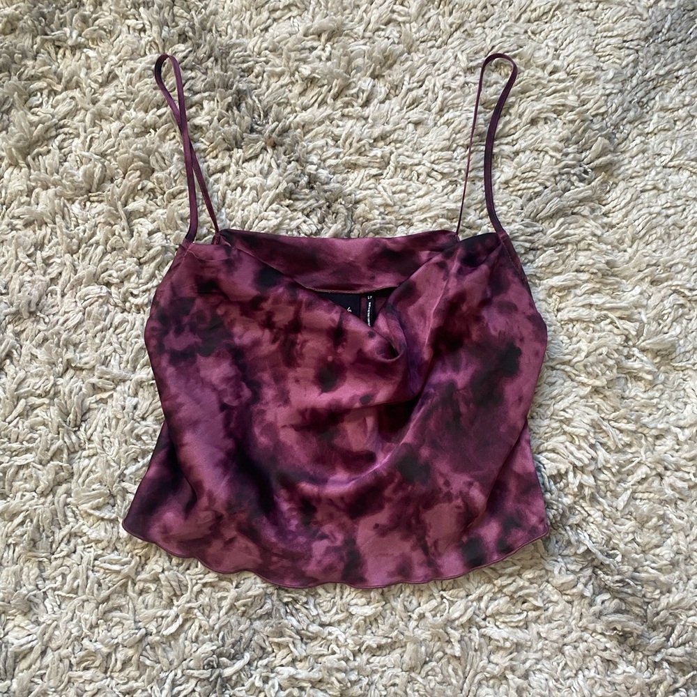 Urban Outfitters Tie-Dye Satin Crop Top